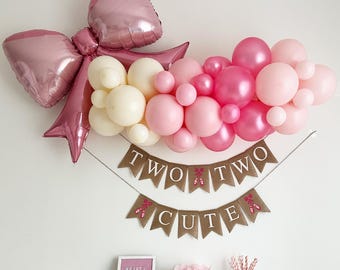 Coquette Bow, Girl Party, Pink Party Ideas, Bow Party Decorations, Ballerina Party Theme, 2nd Birthday, Bow Party Decorations, Ballet Party
