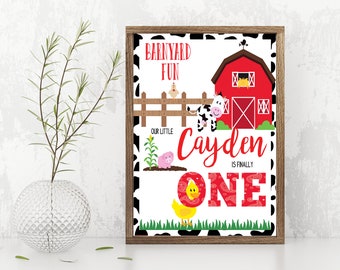 Digital Farm Birthday Poster, Barn Theme Welcome Sign, Farm Happy Birthday Sign, C082P