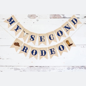 Western Second Birthday Party, Western Party Decor, My 2nd Rodeo Cardstock Banner, Cowboy Birthday Decoration, Rodeo Theme Party Sign P318