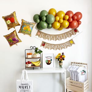 Farmers Market Party Decor, Locally Grown Baby Shower, Balloon Party Kit, Green Yellow Party Decorations, Neutral Balloon Backdrop