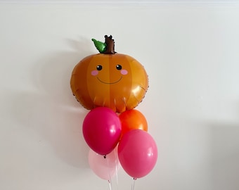 Smiling Pumpkin Balloon Bouquet, Halloween Balloons, Halloween Birthday Party Decorations, Little Pumpkin Balloon Bouquet