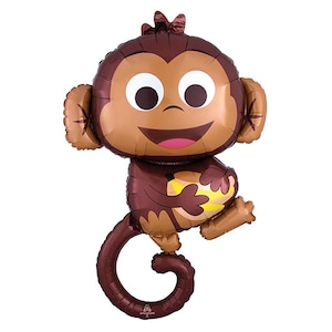 Palloncino a forma di scimmia, decorazione per feste nella giungla, decorazione per feste safari, festa di compleanno safari, palloncino in lamina grande, BAL056