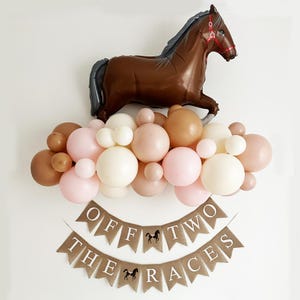Off To The Races | Kentucky Derby Party Ideas | Horse Birthday | Horse Balloons | 2nd Birthday Party Ideas | Rodeo Theme | Burlap Banner