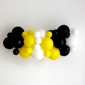 Guirnalda de globos amarillos, negros y blancos, kit para fiesta de globos, decoraciones amarillas para fiesta, guirnalda amarilla, negra y blanca, decoraciones amarillas para fiesta