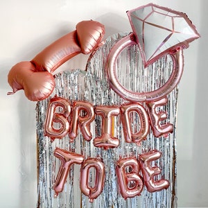 Bachelorette Party Balloon, Bride Balloons, Engagement Party Photo Prop, Bachelorette Party Photo Booth, Rose Gold Bachelorette Party
