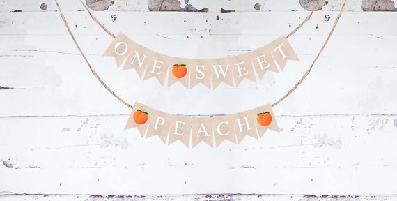 One Sweet Peach Banner, Summer First Birthday Party, Peach Decorations Birthday Party, Peach 1st Birthday Party, Tutti Fruitti Il_570xn