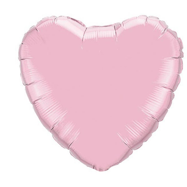 Pearl Pink Heart Balloon | Valentines Party Decor | I Love You Foil Balloon | Pearl Pink Heart Shape Mylar Balloon