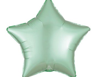 Mint Green Satin Star Balloon, Star Shaped Foil Balloon, Mint Green Accent Balloon