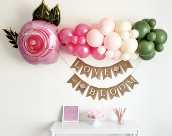 Rose Garden Party, Tea Party Decorations, Pastel Balloon Garland, Bridal Shower, Spring Birthday Decor, Mother's Day, Baby Shower