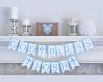 Personalized Baptism Banner, Christening Banner, First Communion Banner, Confirmation Banner, P006