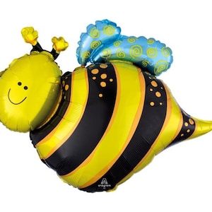 Bumble Bee Balloon 25&quot; | Bumble Bee Party Decor | Bee Balloon | Bumble Bee Birthday Photo Prop | BAL119