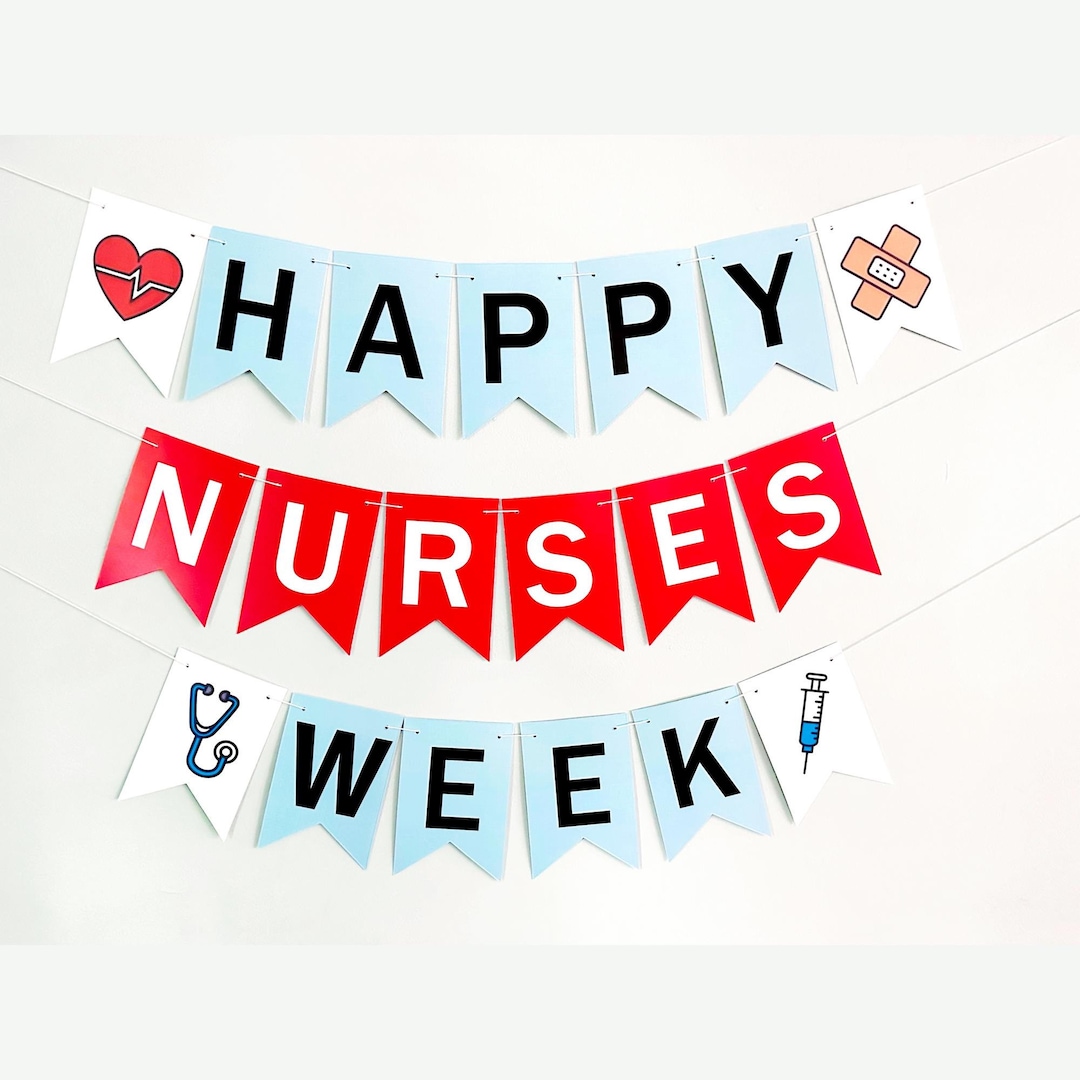 Nurses Week Lettering Nurse Appreciation Week Banner | Happy Nurses Week Card Stock Banner ...