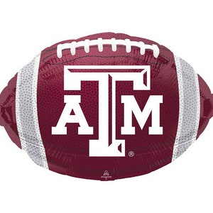 Palloncino Texas A M 18&quot; / Decorazione per feste di football / Palloncino sportivo / Decorazione per portellone posteriore / Accessorio per foto di compleanno di football / BAL272