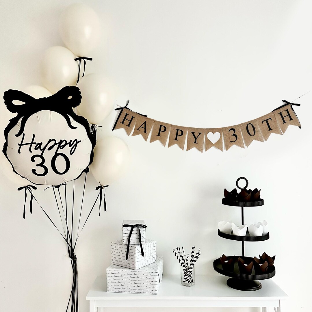 Tenhaisi Rose Gold Glitter Talk Thirty To Me Banner, Happy 30th Birthday Banner, 30th
