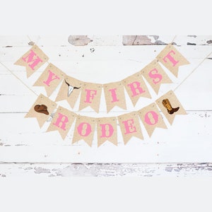 Western First Birthday Party, Western Party Decor, My 1st Rodeo Cardstock Banner, Cowgirl Birthday Decoration, Rodeo Theme Party Sign P269