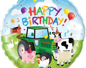 Bauernhof Happy Birthday Ballon, Bauernhof Party Deko, Traktor Bauernhof Dekoration, Happy Birthday Farm Folienballon, Bauernhof Themen Dekoration