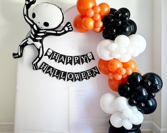 Happy Halloween Sign | Halloween Party Decor | Spooky Decorations | Balloon Garland Kit | Haunted House Decorations | Party Banner