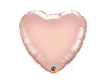 Rose Gold Heart Balloon | Valentines Party Decor | I Love You Foil Balloon | Rose Gold Heart Shape Mylar Balloon