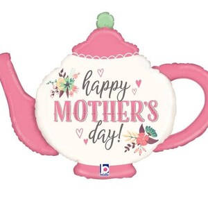 Mother&#39;s Day Balloons | Mother&#39;s Day Tea Party Balloon | Mother&#39;s Day Decor | Mother&#39;s Day Brunch Idea | Celebrate Mom | Teapot Balloon