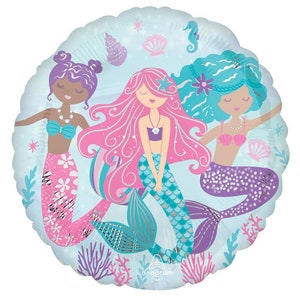 Mermaid Balloon, Summer Party Décor, Beach Party Prop, Mermaid Birthday Foil Balloon, Summer Birthday Theme