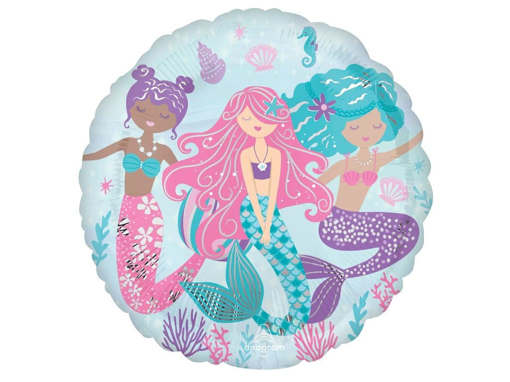 Mermaid Balloon, Summer Party Décor, Beach Party Prop, Mermaid Birthday Foil Balloon, Summer Birthday Theme