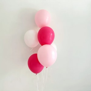 Pink Celebration Decorations, Birthday Party Decor, Anniversary Balloons, Graduation Decor, Pink Balloons Set of 6