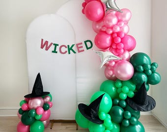 Pink and Green Balloon Garland | Witch Party Decorations | Girls Birthday Party