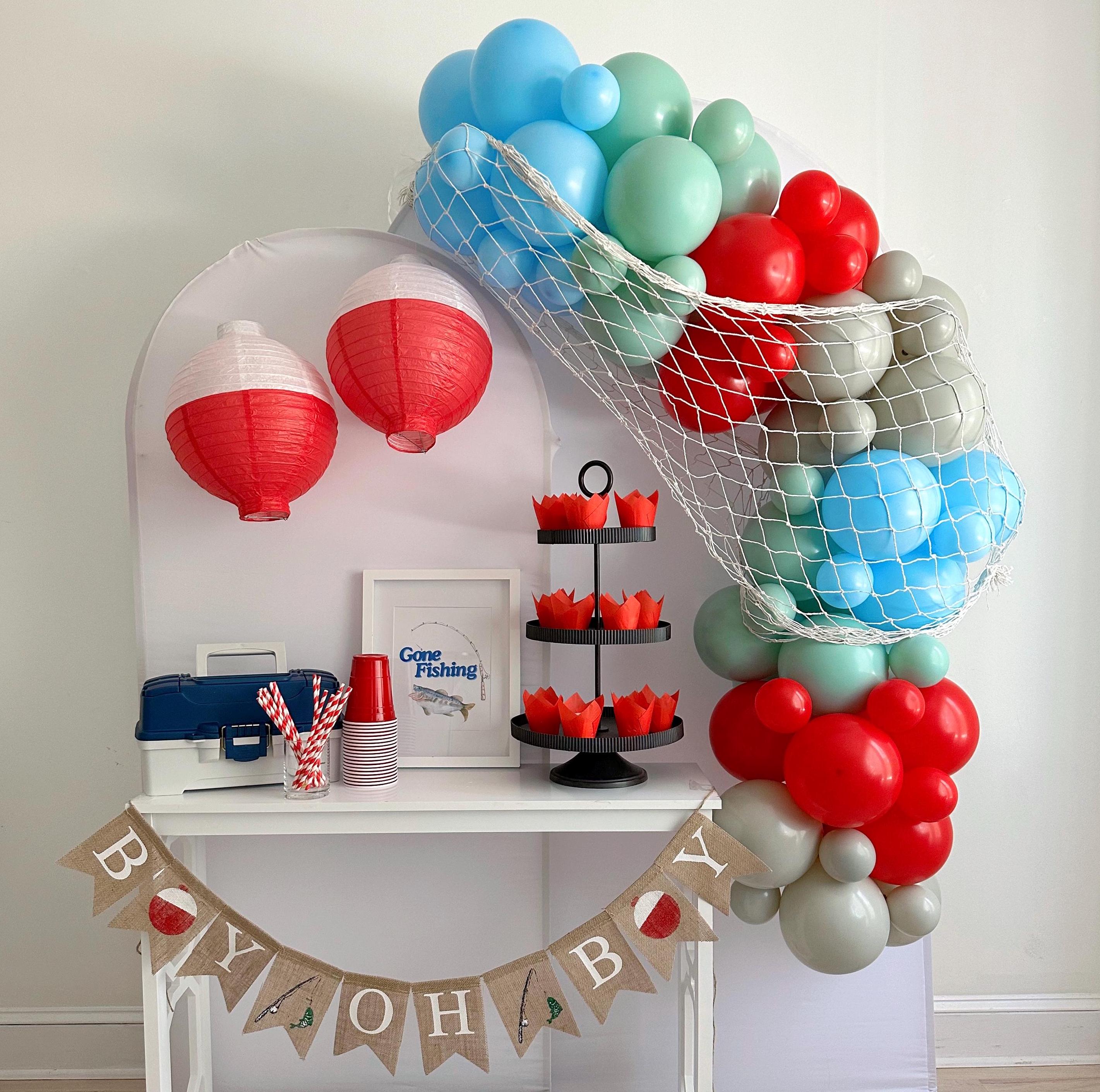 Fishing Baby Shower, Fishing Party Decorations, Boy Oh Boy, Baby Shower Decor, Fisherman Party, Fishing Theme, Nautical Party Decor