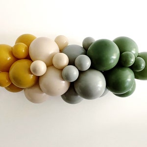 Boho Party Decor, Green Neutrals Balloon Garland, Balloon Party Kit, Green and Yellow Party Decorations, Neutral Balloon Backdrop