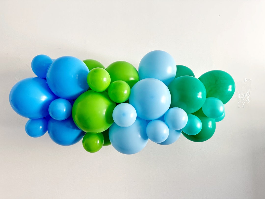 Blue Green Party Decor, Green, Blue, Teal Balloon Garland, Balloon