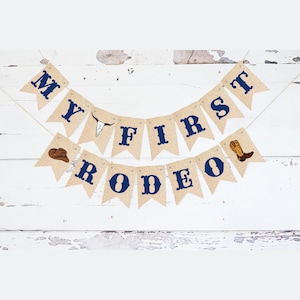 Western First Birthday Party, Western Party Decor, My 1st Rodeo Cardstock Banner, Cowboy Birthday Decoration, Rodeo Theme Party Sign P317