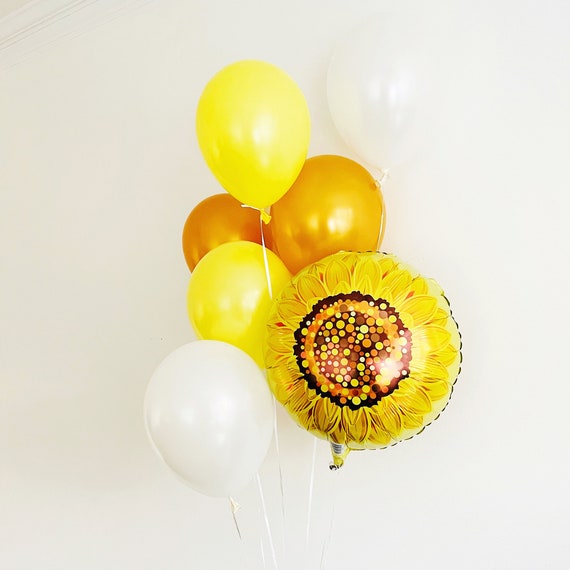 Sunflower Balloon Bouquet Sunflower Party Decor Sunflower Etsy