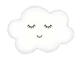 Smiling Cloud Balloon | Baby Shower Decor | Birthday Party Balloon | Smiling White Cloud Shape Balloon