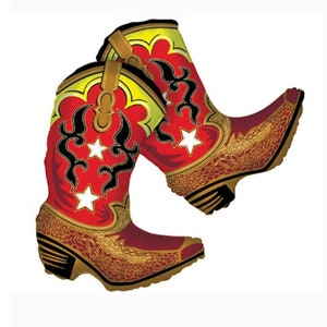 Palloncino con stivale da cowboy / Stivali western da ballo / Decorazioni per feste western / Oggetti di scena per feste da rodeo / Decorazioni per feste con stivali da cowboy /