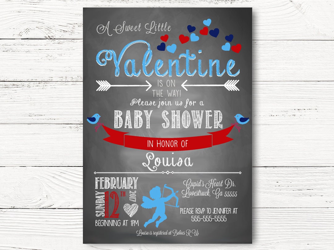 Digital Valentine's Boy Baby Shower Invitation Cupid Baby Etsy