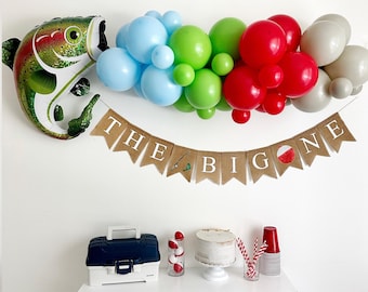Gone Fishing Birthday Kit - Bass Balloon, Garland & Banner