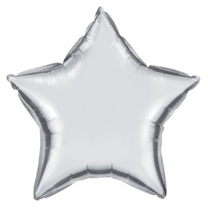 Silver Star Balloon, Star Shaped Foil Balloon, Silver Accent Balloon