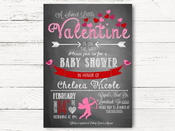 valentines baby shower invitations