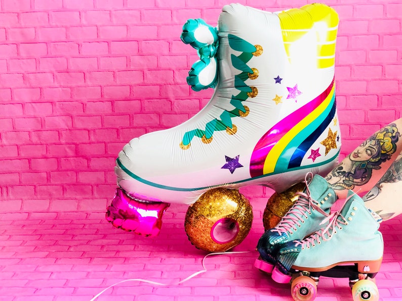 Large Roller Skate Balloon Roller Skating Party Decor Roller Etsy