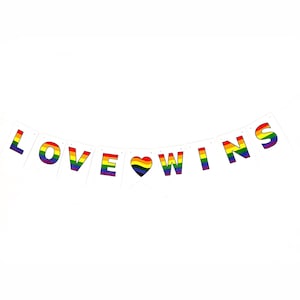 Love Wins Banner | Pride Month Banner | Happy Pride Banner | Rainbow Love Wins Decor | P332