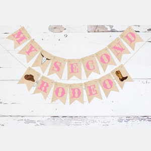 Western Second Birthday Party, Western Party Decor, My 2nd Rodeo Cardstock Banner, Cowgirl Birthday Decoration, Rodeo Theme Party Sign P270