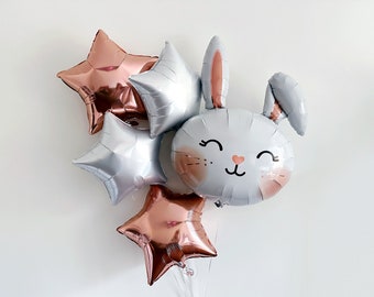 Easter Bunny Balloon, Spring Bunny Balloon, Woodland Bunny Balloon, Woodland Party Decor, Easter Party Decoration, Easter Birthday Party