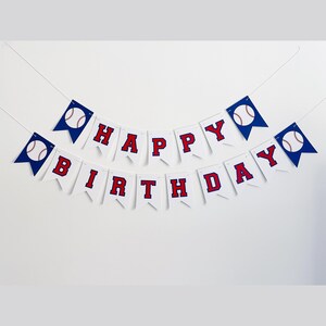 Baseball Happy Birthday Banner, Baseball Birthday Party Garland, P165