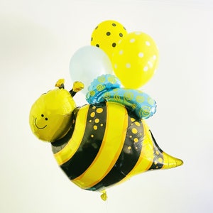 Bumble Bee-ballonboeket, bijenballonnen, hommeldecor, What Will It Bee-thema
