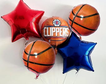 Clippers Basketball Decorations, Basketball Party, Game Day Balloons, Basketball Banquet Decorations COL379