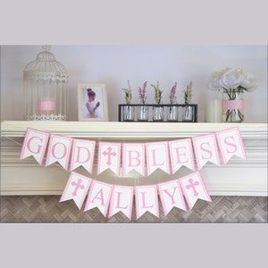 Personalized Baptism Banner, Christening Banner, First Communion Banner, Confirmation Banner, P007