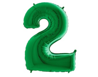 Geburtstagsballon, Zahl 2 Ballon, Grüner Jumbo 2 Ballon, Partyballon 2.Geburtstag