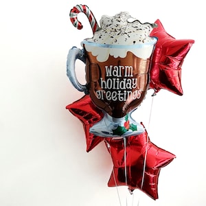 Christmas Party Decorations, Hot Cocoa Balloons, Christmas Decorations, Hot Chocolate Party Decor, Seasons Greetings Balloon COL161