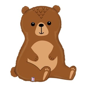 Woodland Brown Bear Balloon, Woodland Party Decor, Camping Party Decoration, Camping Birthday Party, Large Foil Balloon, Brown Bear Decor
