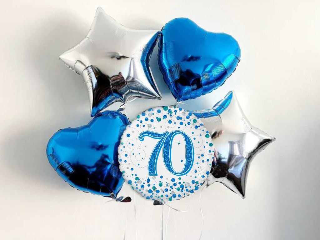 Bougies d'anniversaire 70 ans Homme Femme Bougie Chiffre Bleue Bougies